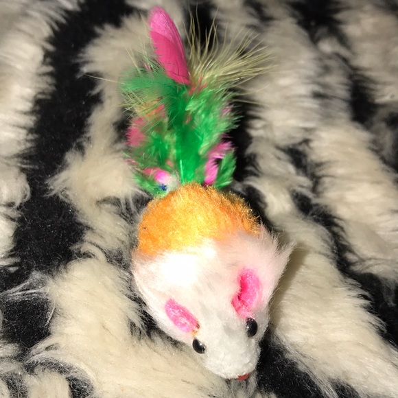 Orange feather Mouse 🐁 cat toy bonus catnip - Picture 2 of 4